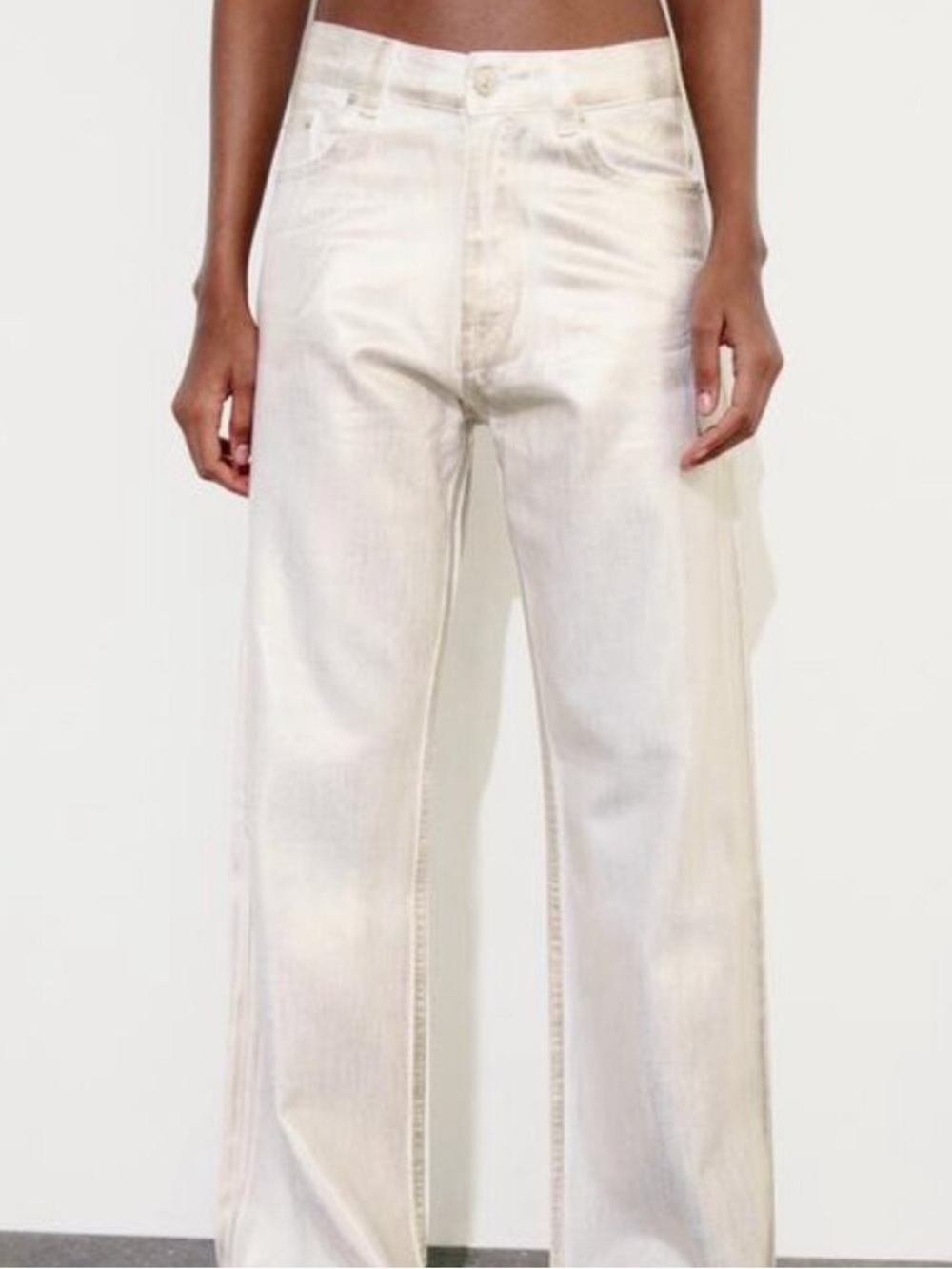 Zara Wide-Leg metallic jeans
